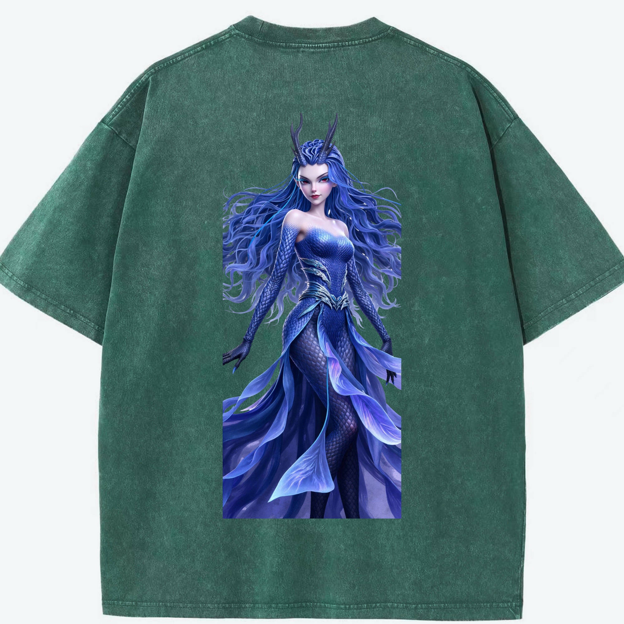 （画像用） Ne Zha 2 ナタ 魔童の大暴れ 綿100% ヴィンテージ風 半袖Tシャツ（背面プリント）